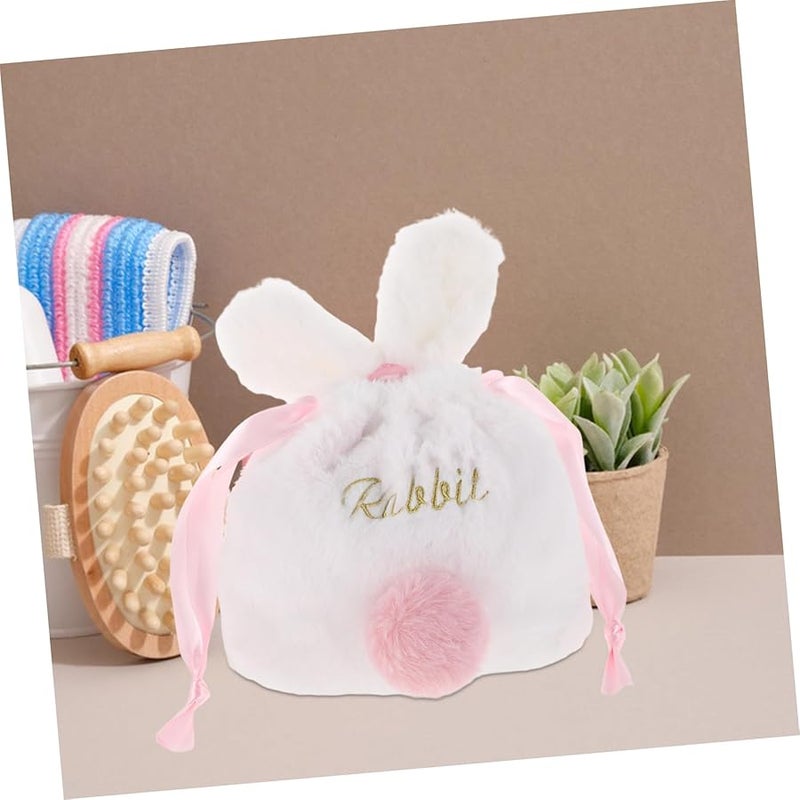 Pink Rabbit Makeup Bag Kawaii Drawstring Pouch For Travel Cosmetics Storage - Image 5